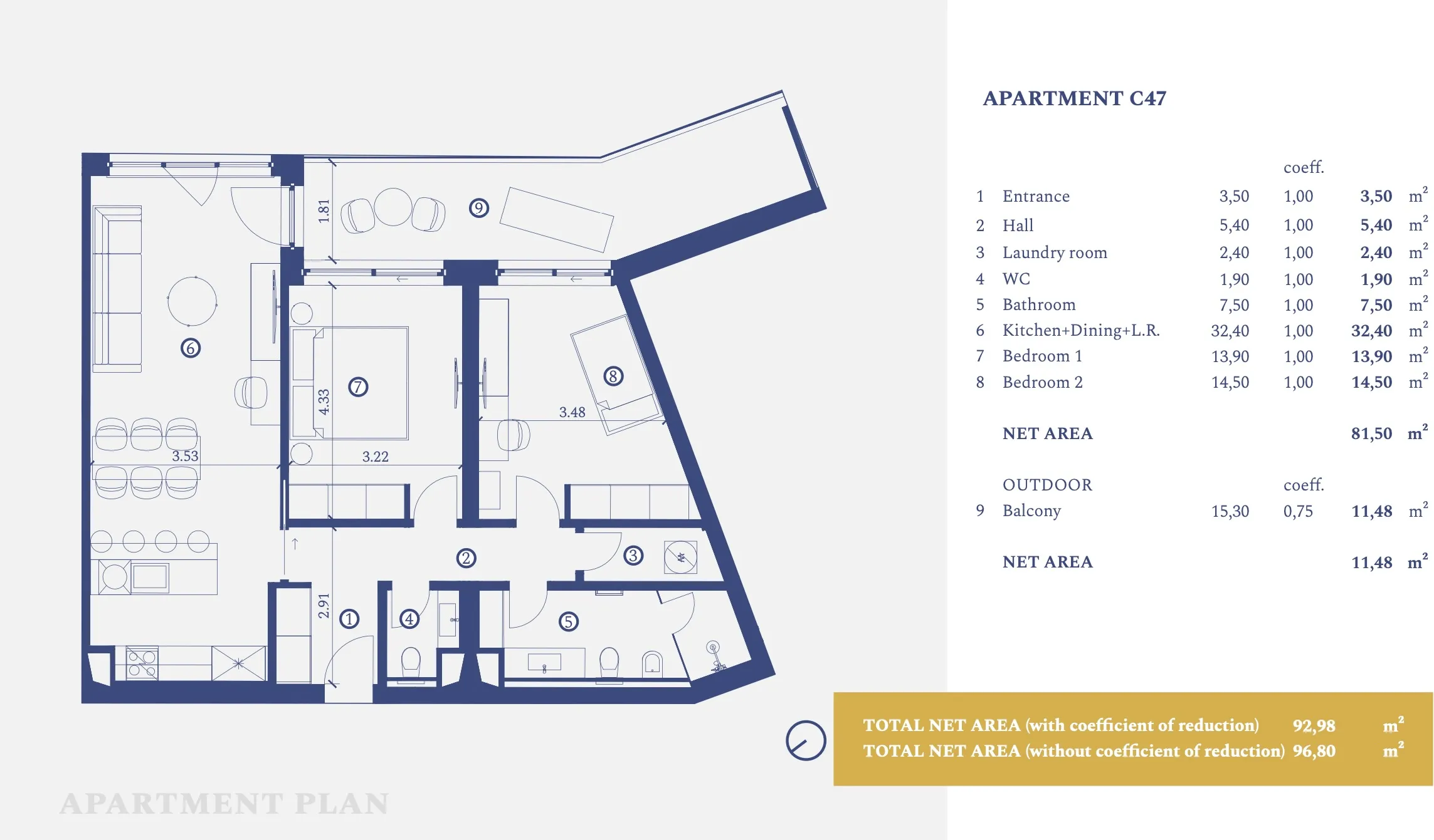 istra, savudrija, petram resort, apartman na drugom katu s dvije spavaće sobe 99 m² - slika 18