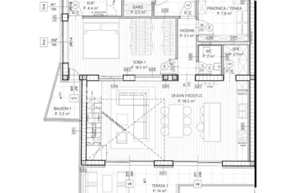 rijeka, trsat, vrhunska novogradnja, moderan dvoetažni stan, 126,3 m² 28 m² terasa i balkon - slika 9
