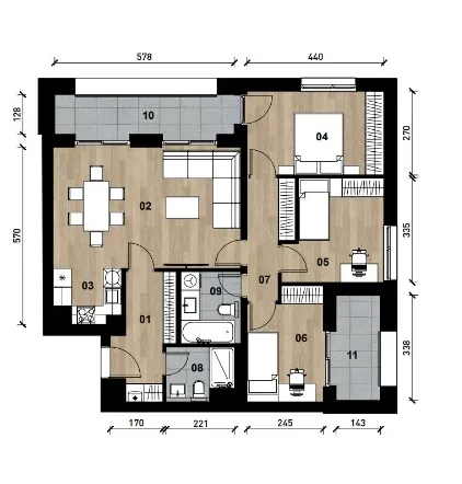zagreb, črnomerec, vrhunska novogradnja, četverosoban apartman površine 89 m² - slika 10