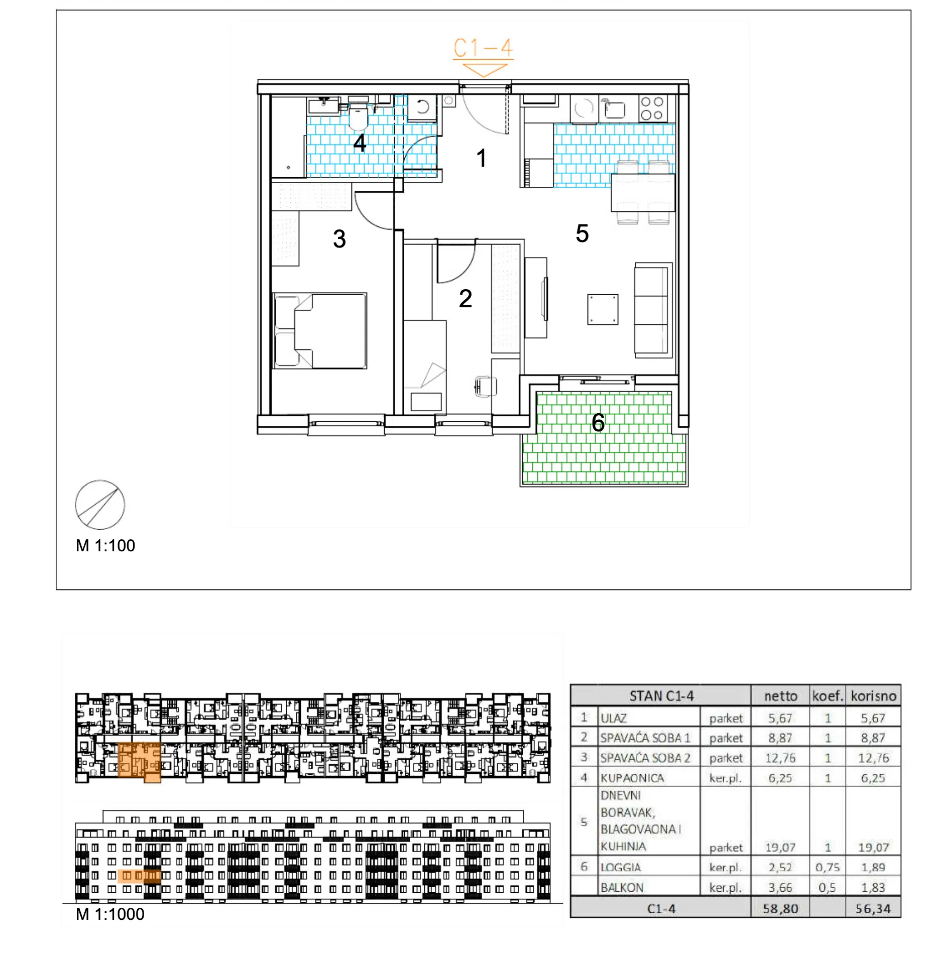 velika gorica, moderan trosoban stan u novogradnji, 56 m² - slika 6