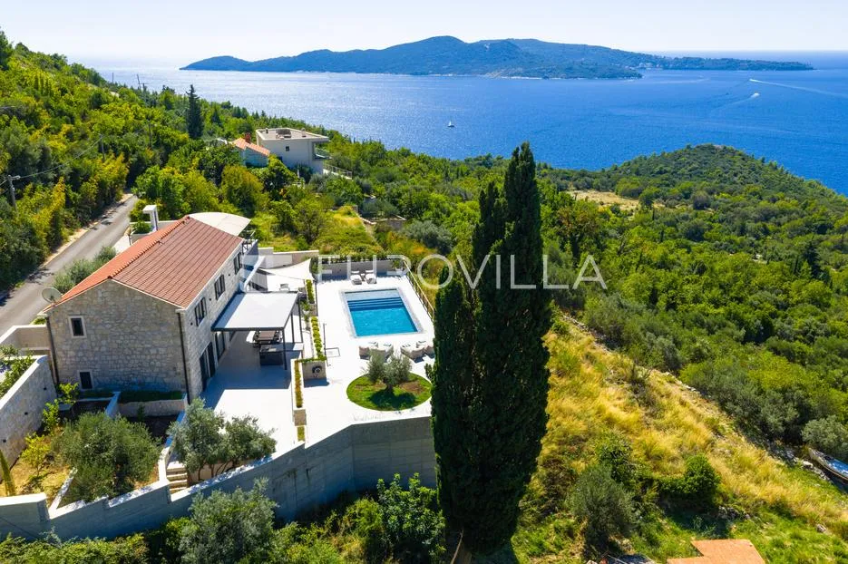 dubrovnik okolica, prekrasna kamena kuća s bazenom i pogledom - slika 40