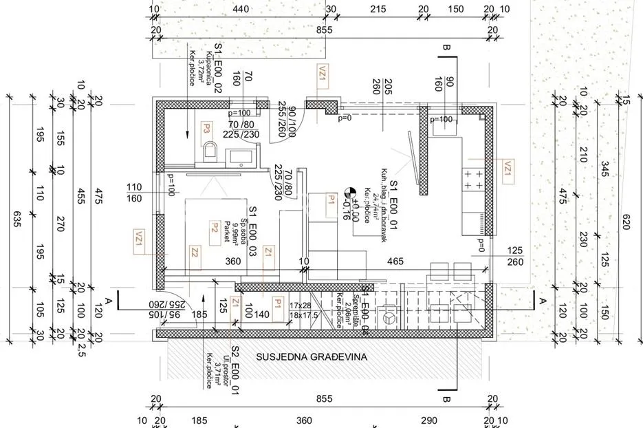 sveti petar na moru, dvosobni stan s1 površine od 50 m² s vrtom od 33 m², 110 m od plaže - slika 15