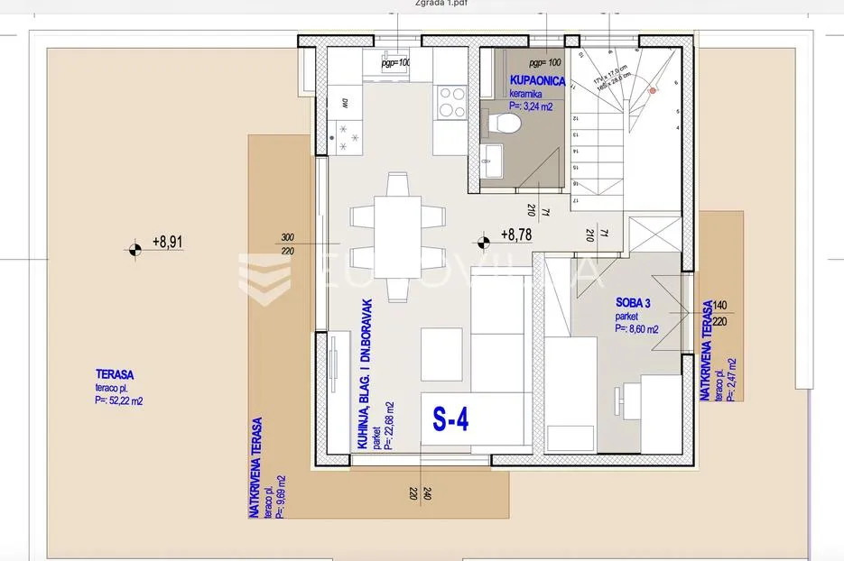 kaštela, penthous 143 m² trosoban stan s teresaom i garažom - slika 12
