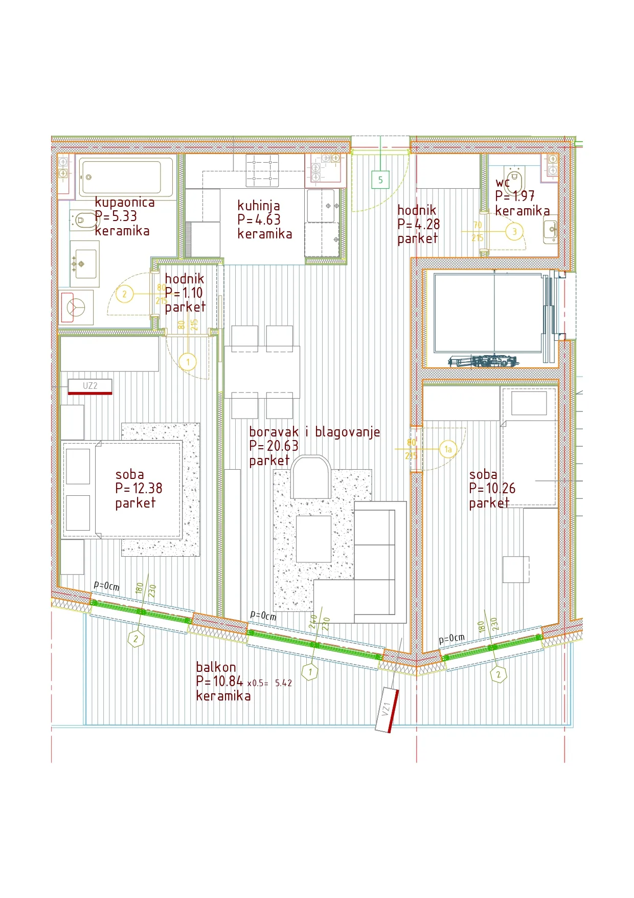 istra, poreč, dvosoban stan na 2. katu moderne novogradnje 75 m² - slika 17