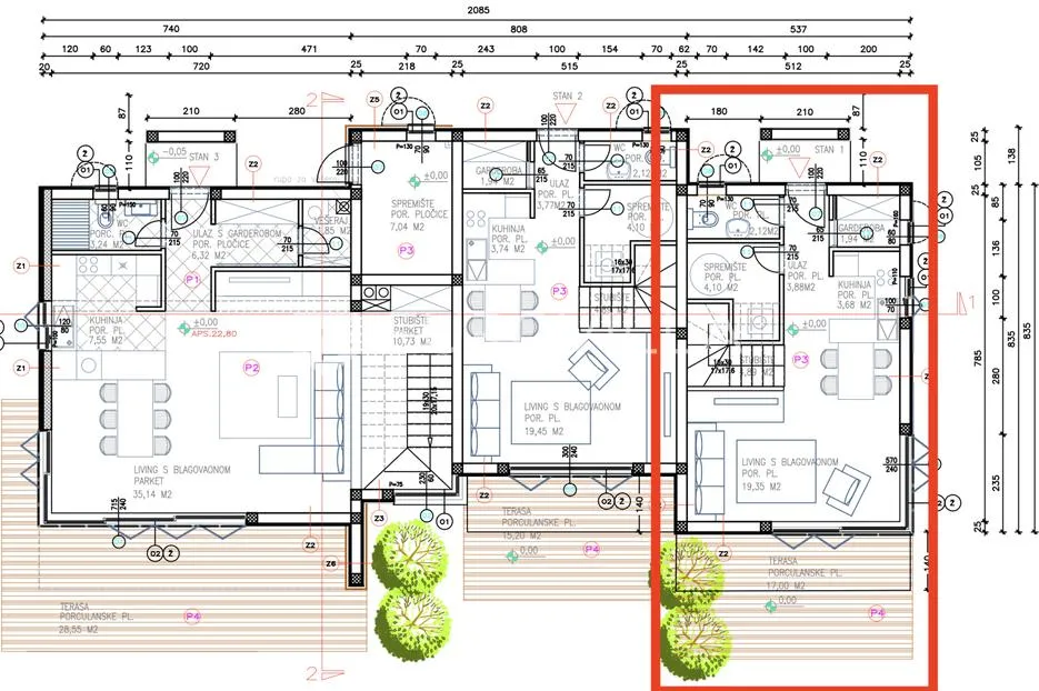 vodice, moderna trojna kuća, 105 m² - slika 6