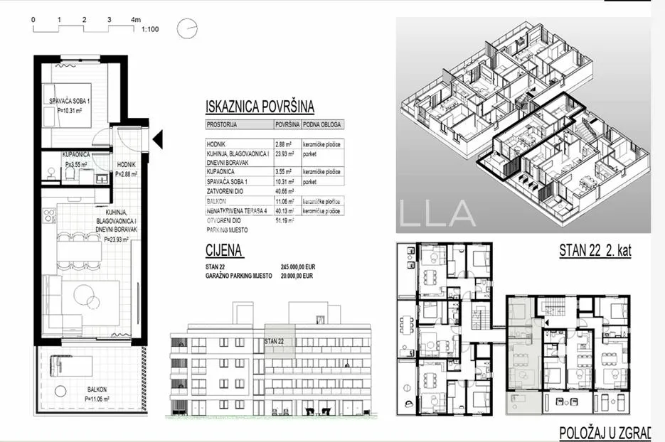 trogir, okrug gornji – apartman s22 na trećem katu neto korisne površine 56 m2 - slika 14