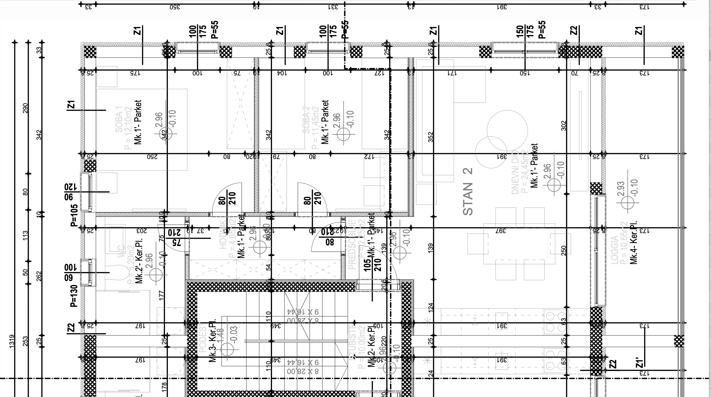 kaštela gomilica, dvosoban stan 70,75 m² s pogledom na more i parking mjesto - slika 5