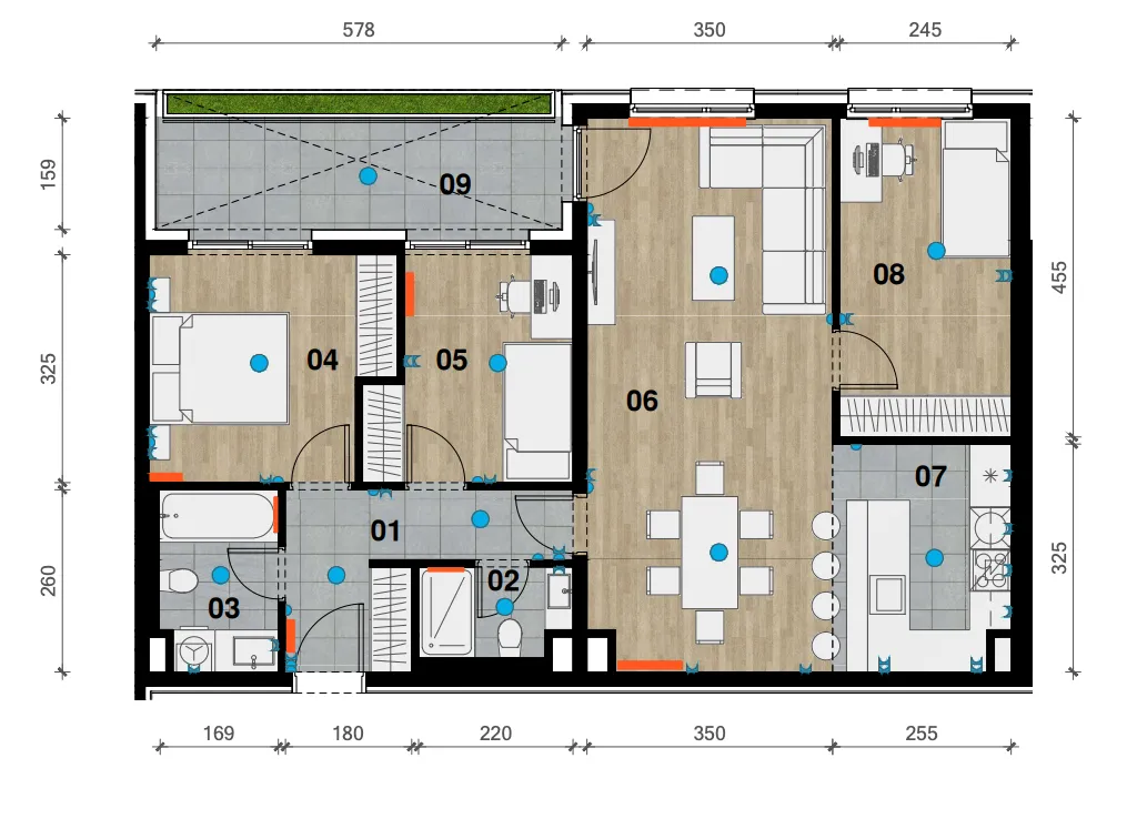 zagreb, črnomerec, vrhunska novogradnja, četverosoban stan površine 88.14 m² - slika 14