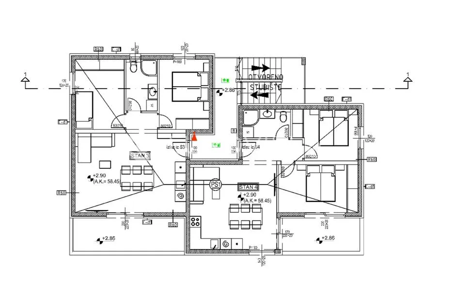 trogir, dvosoban stan na prvom katu neto korisne površine 54,16 m2 – s4 - slika 7