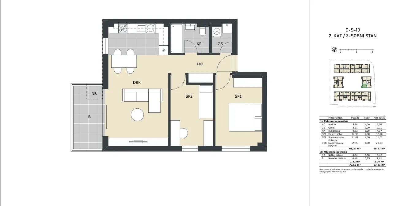 velika gorica, trosoban stan neto površine 67,31 m² novogradnja - slika 5