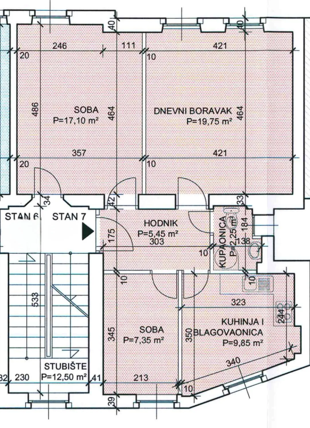 split, bačvice, komforan dvosoban stan površine 67 m² - slika 12