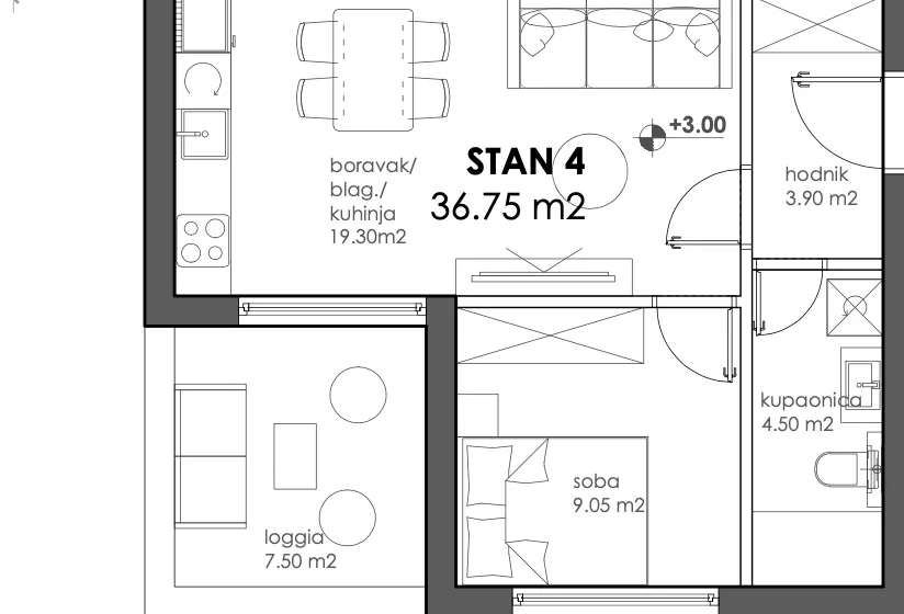 zagreb, trnava, moderan dvosoban stan u novogradnji 42 m² - slika 13