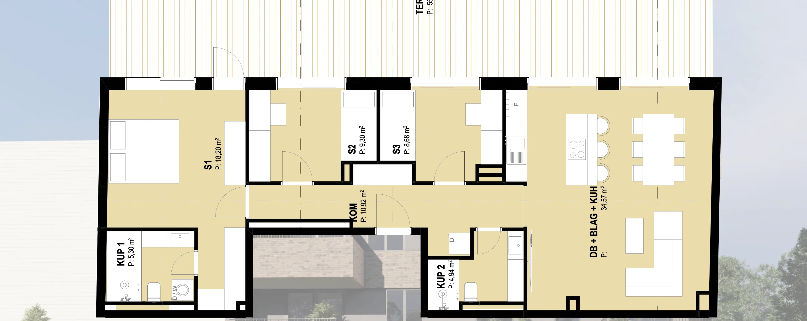 zagreb, trešnjevka, atraktivan četverosoban stan + gpm, nkp 116 m2 novogradnja - slika 3