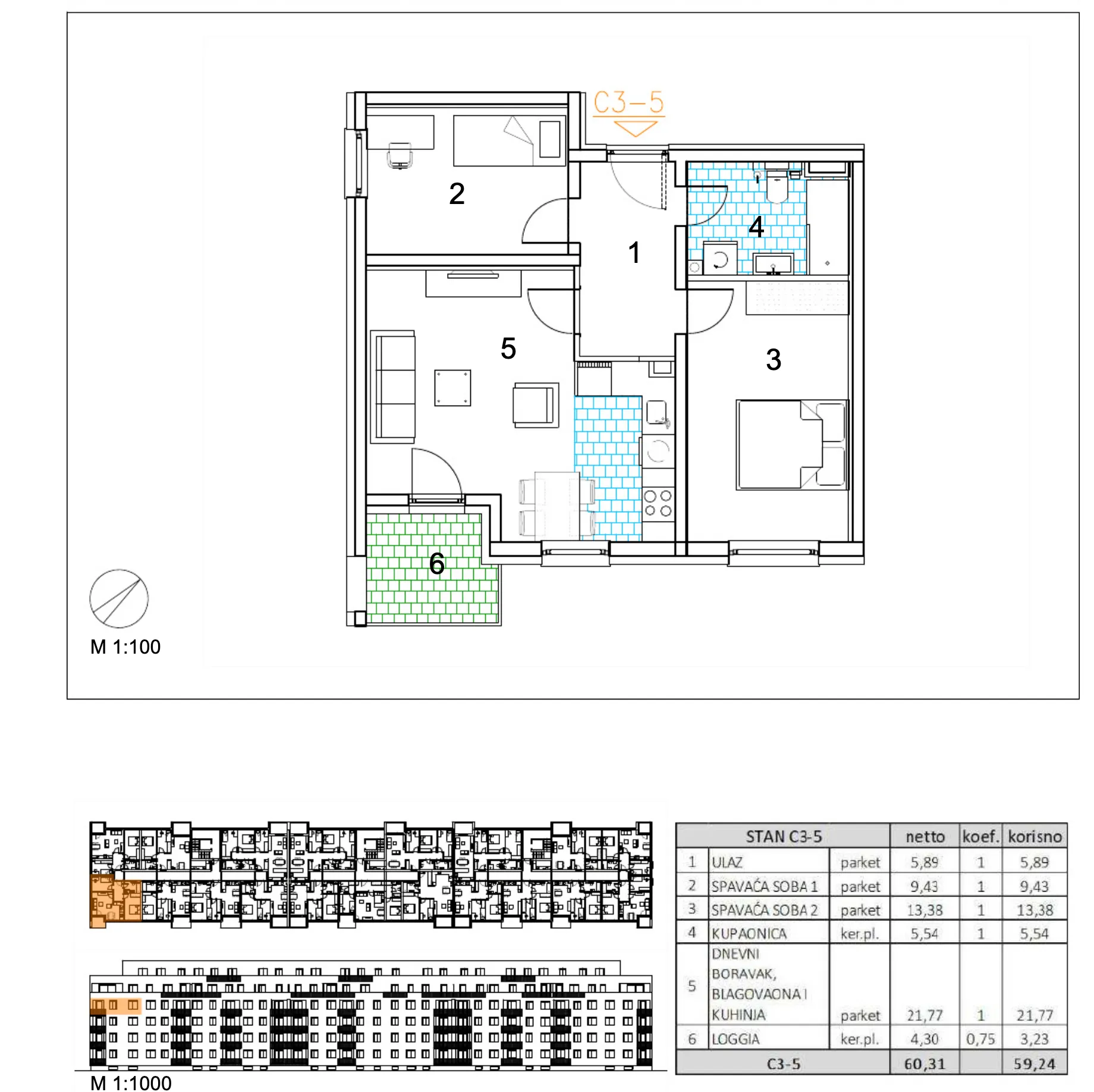 velika gorica, moderan trosoban stan u novogradnji, 59 m² - slika 6