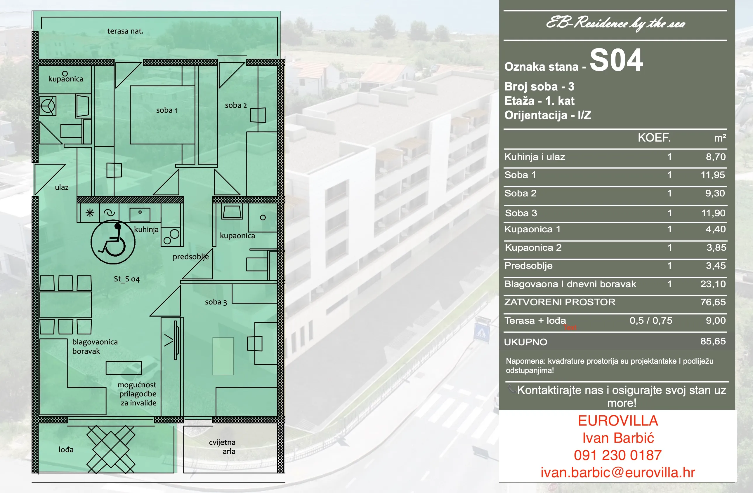 trogir, trosoban stan od 91,5 m² prvom katu s pogledom na more - slika 4