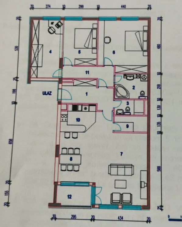 split, kman, namješten trosoban stan s dva natkrivena parking mjesta - slika 21