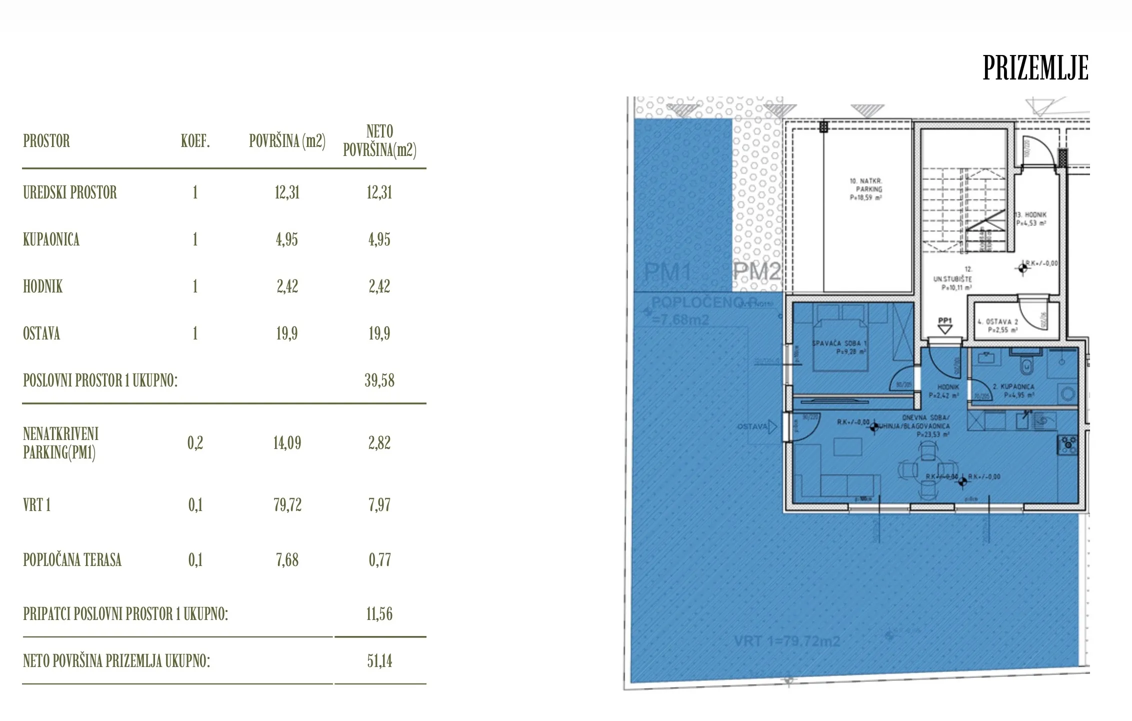 kaštel stari, apartman 47,9 m² na prizemlju s vrtom i parkirnim mjestom - slika 10