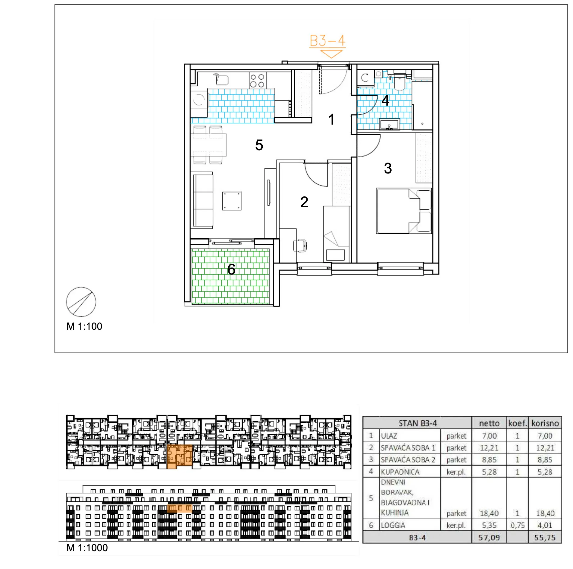 velika gorica, moderan trosoban stan u novogradnji, 56 m² - slika 6