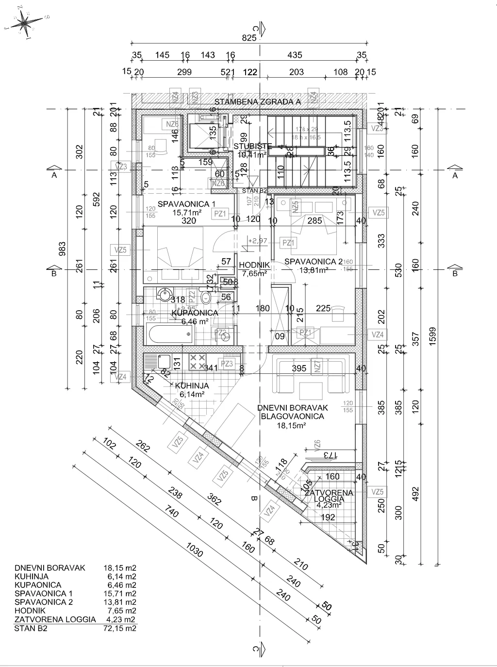 zaprešić, novogradnja, trosoban stan s loggiom 72,15 m² i parking - slika 7