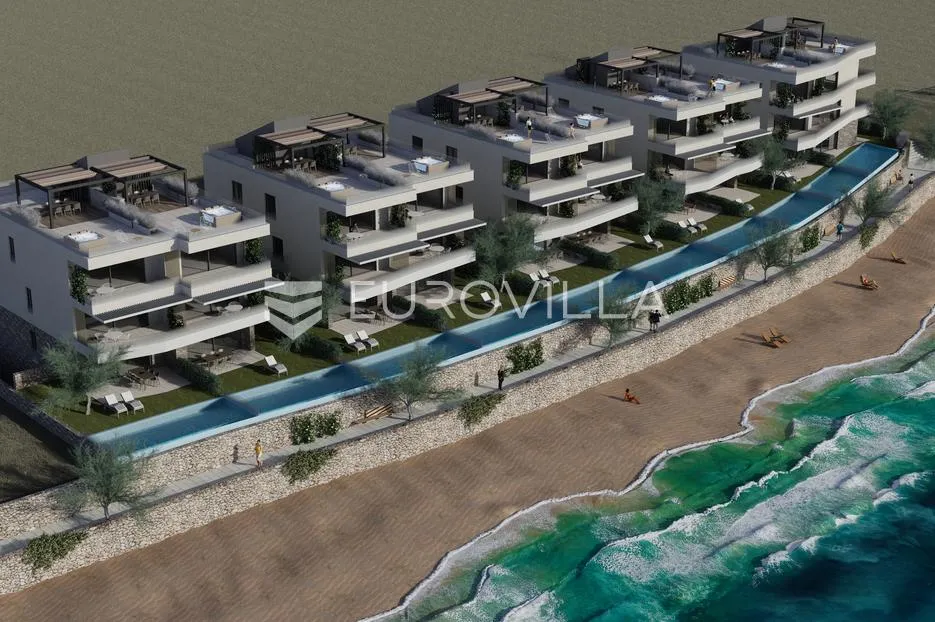otok pag, plaža perilo, trosoban stan u luksuznoj novogradnji prvi red do mora - slika 13
