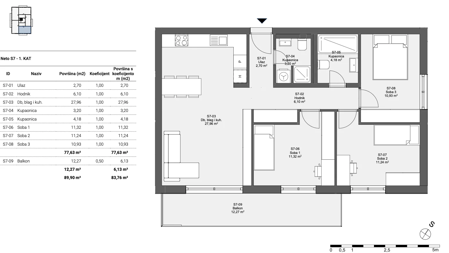 sesvete, popovec, četverosobni stan, 84 m², novogradnja - slika 6