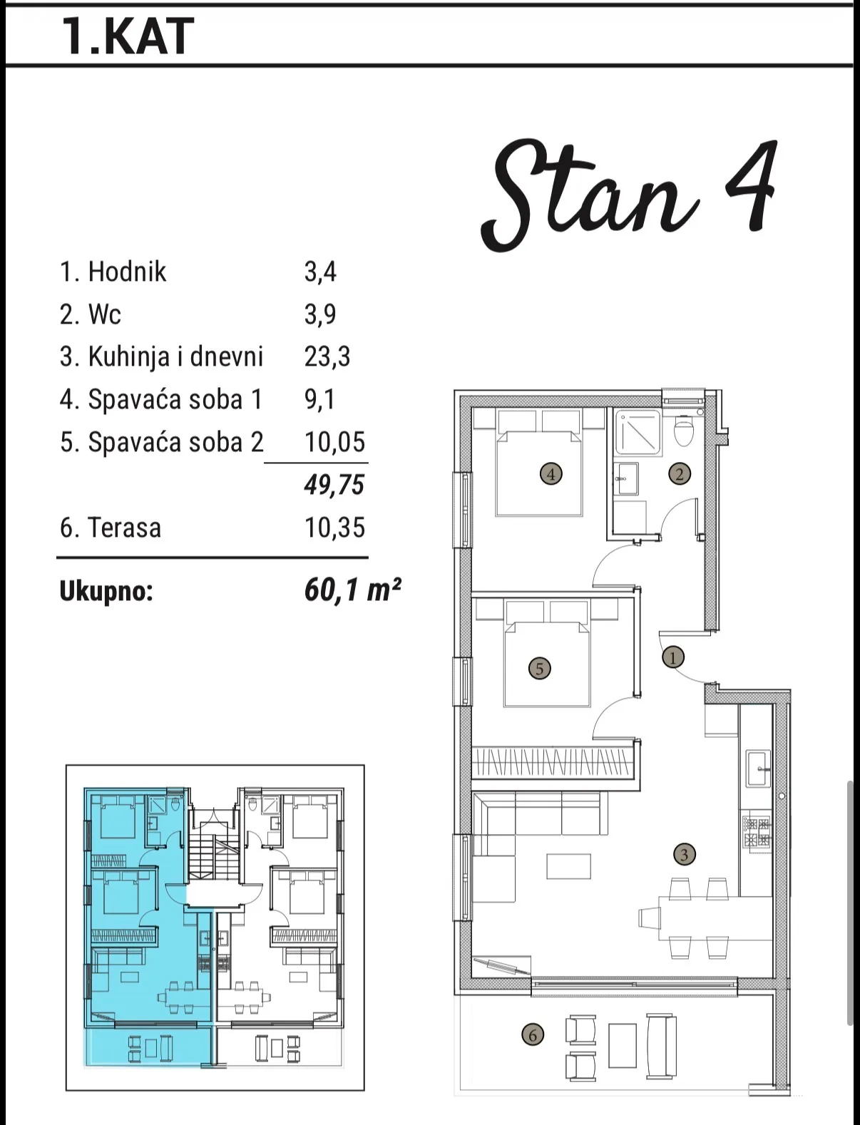 trogir, dvosoban stan površine 63.99 m² - slika 18