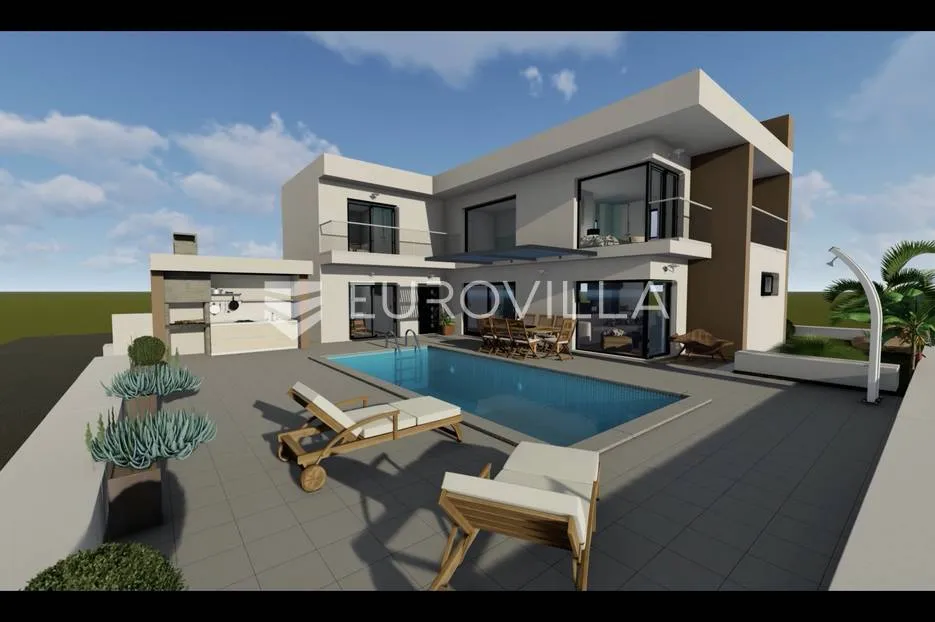 Zadar, Sabunike, Luksuzna vila s bazenom, 200m od mora, NOVOGRADNJA