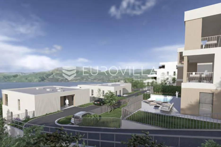 kostrena,novogradnja, luksuzan dvoetažni četverosoban stan s pogledom na more, bazenom i vrtom - slika 9