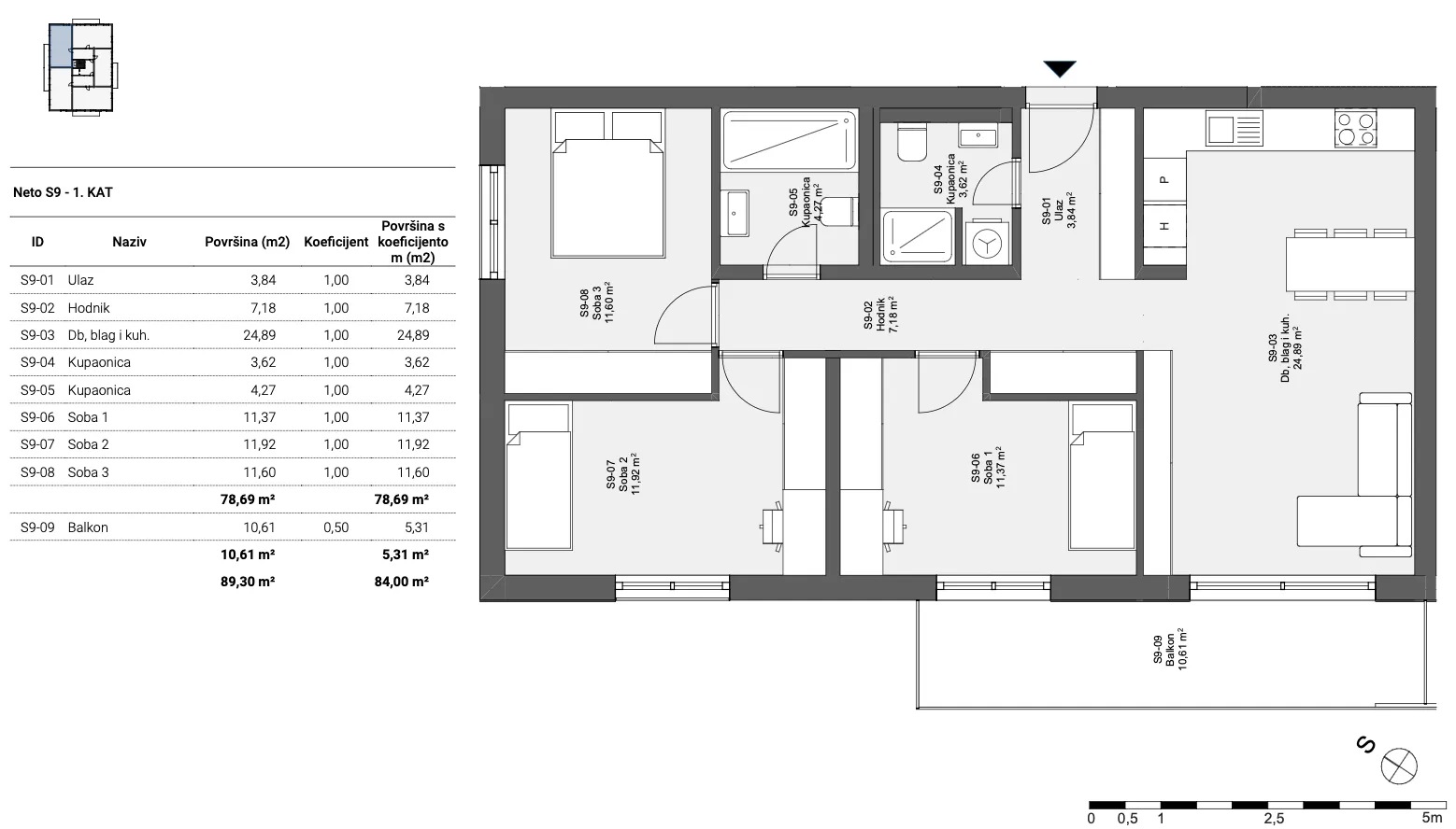 sesvete, popovec, četverosobni stan, 84 m2 nkp, novogradnja - slika 6