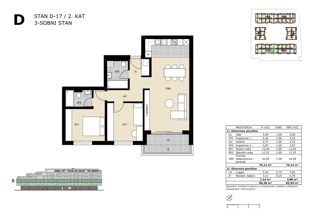 velika gorica, trosoban stan neto površine 82,94 m² novogradnja - slika 5