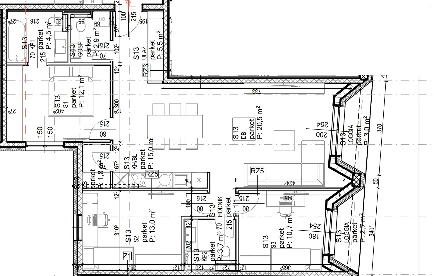 zagreb, maksimir komforan četverosoban stan 96 m² 2gpm - slika 12