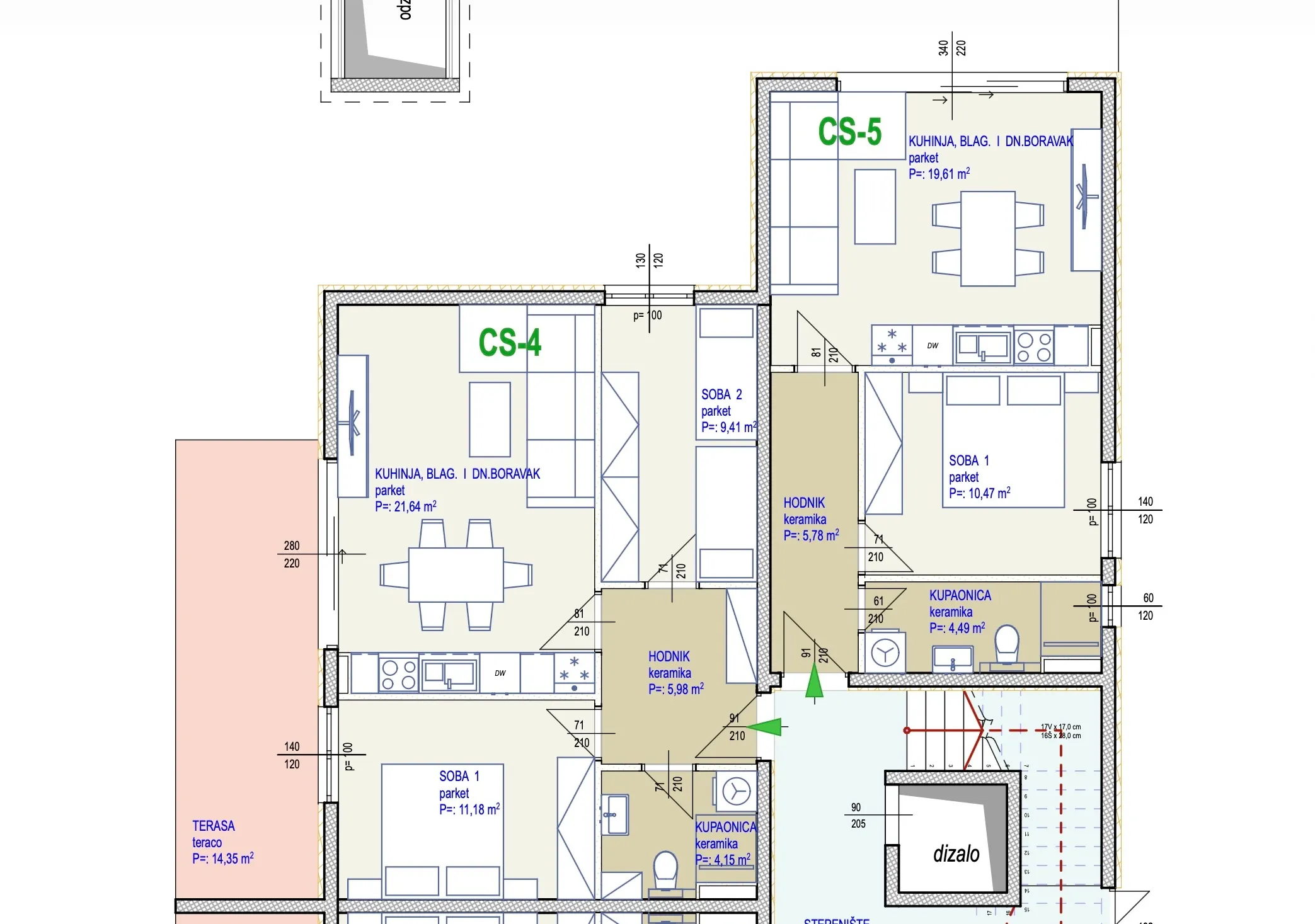 trogir, seget donji stan 66,7 m² uz vrt, novogradnja s garažom i liftom - slika 8