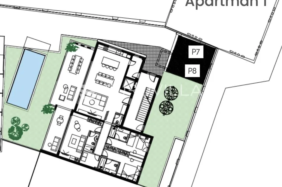 zadar, zaton, luksuzni apartman prvi red do mora - slika 4