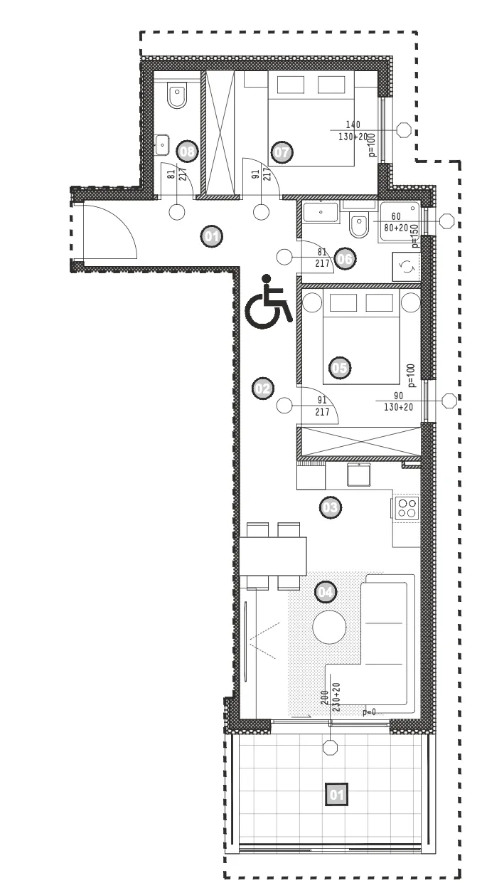 omiš, dvosoban stan u novogradnji s garažnim i vanjskim parkirnim mjestom - slika 23