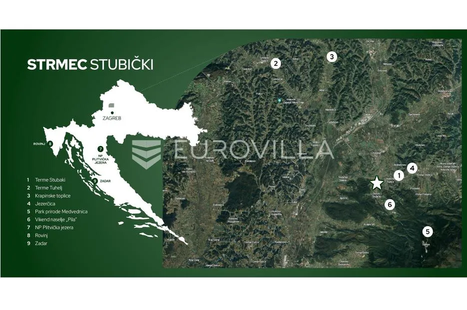 strmec stubički, park prirode medvednica, zemljište 8240 m² s idejnim projektom 4 kuće za odmor - slika 8