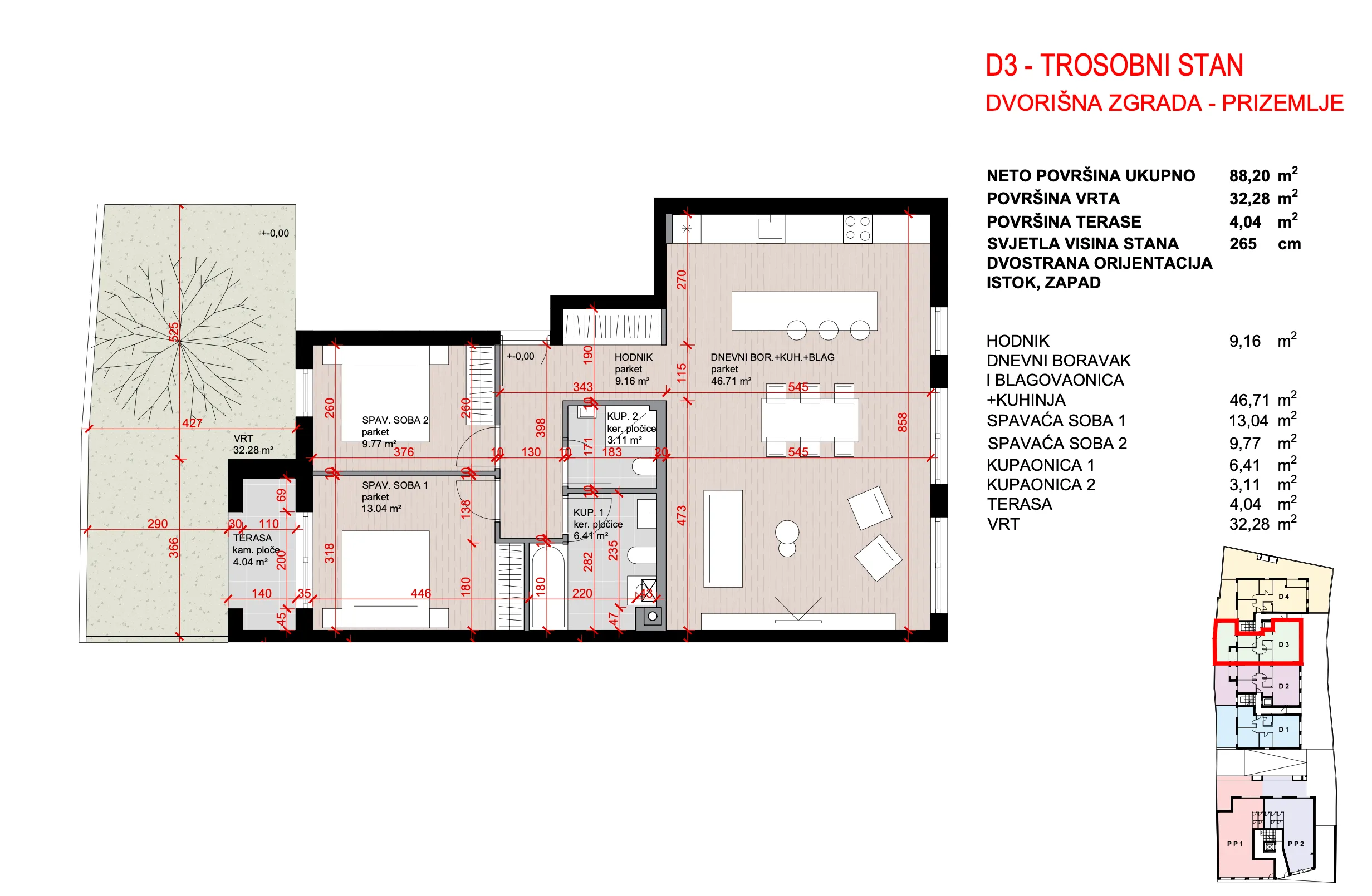 zagreb, maksimir, kvatrić, trosoban stan 92,43 m², novogradnja, garaža - slika 9