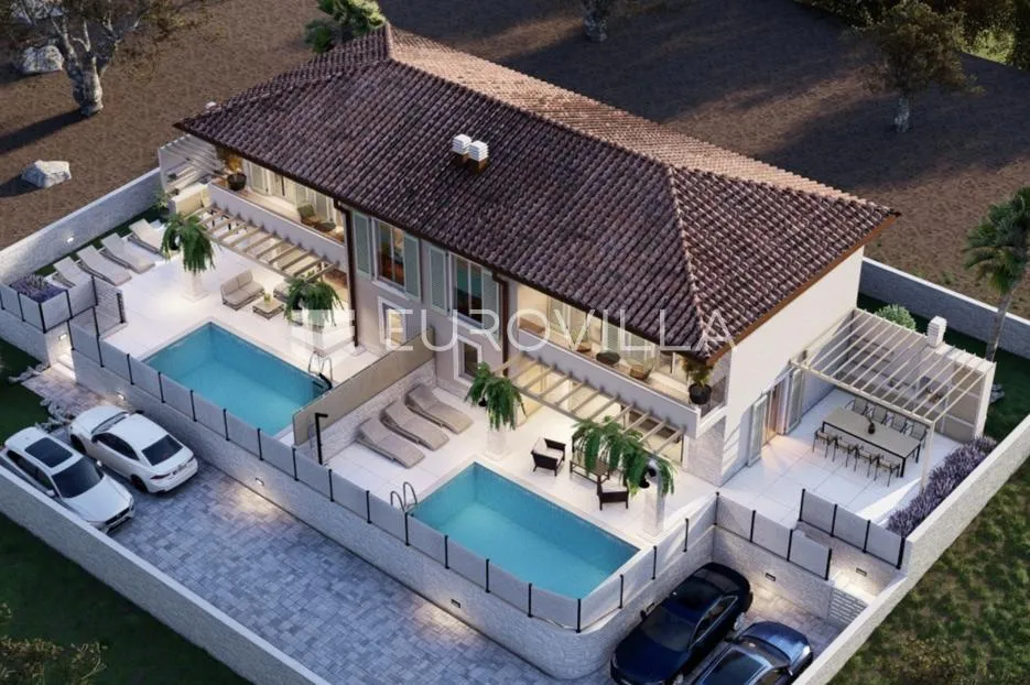 Malinska, dvoetažni stan s bazenom u dvojnoj kući - Sveti Anton, Malinska-Dubašnica