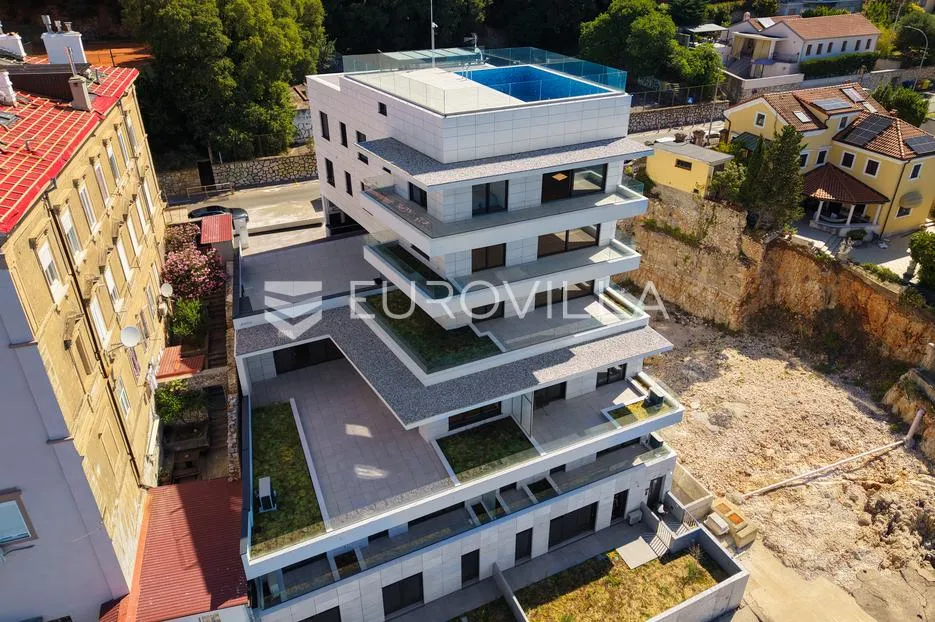 rijeka, pećine, novogradnja, luksuzan četverosoban stan 200,29 m² prvi red do mora - slika 4