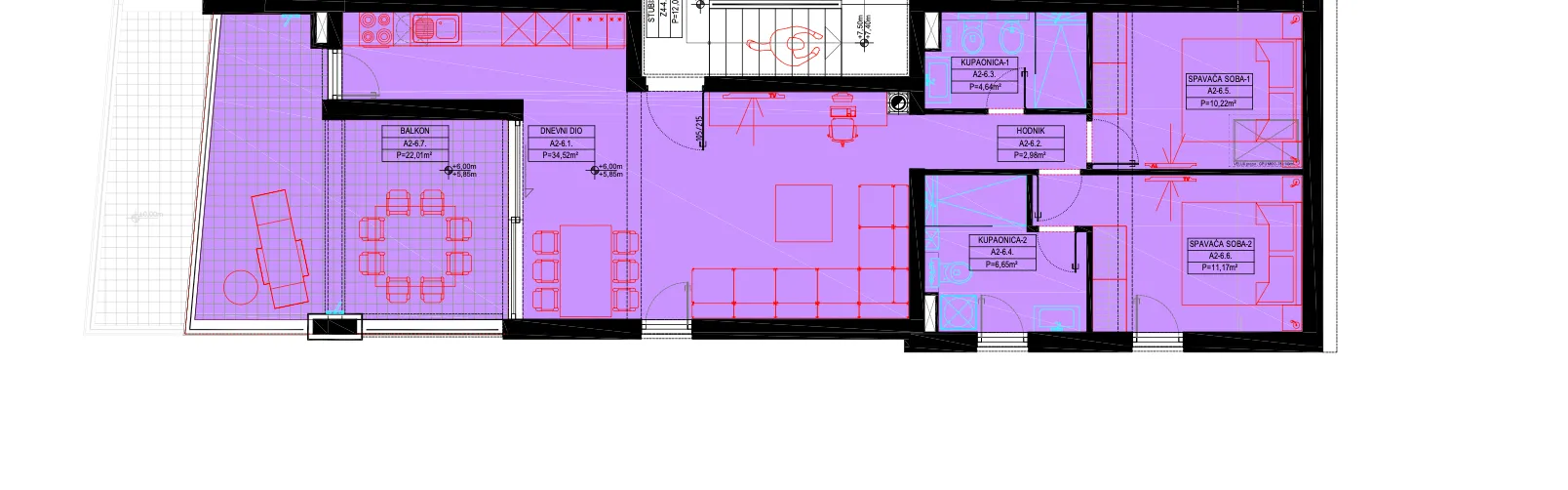 pag, šimuni dvosoban penthouse 88,74 m² s pogledom na more - slika 6