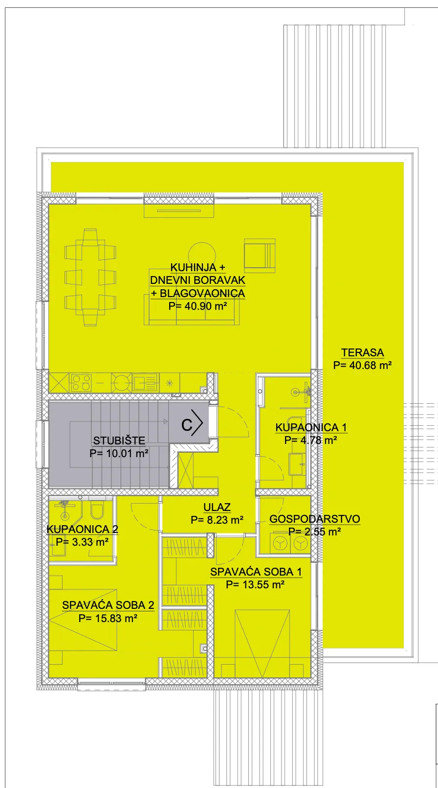 zagreb, gornje vrapče, trosoban stan 137 m², novogradnja - slika 5