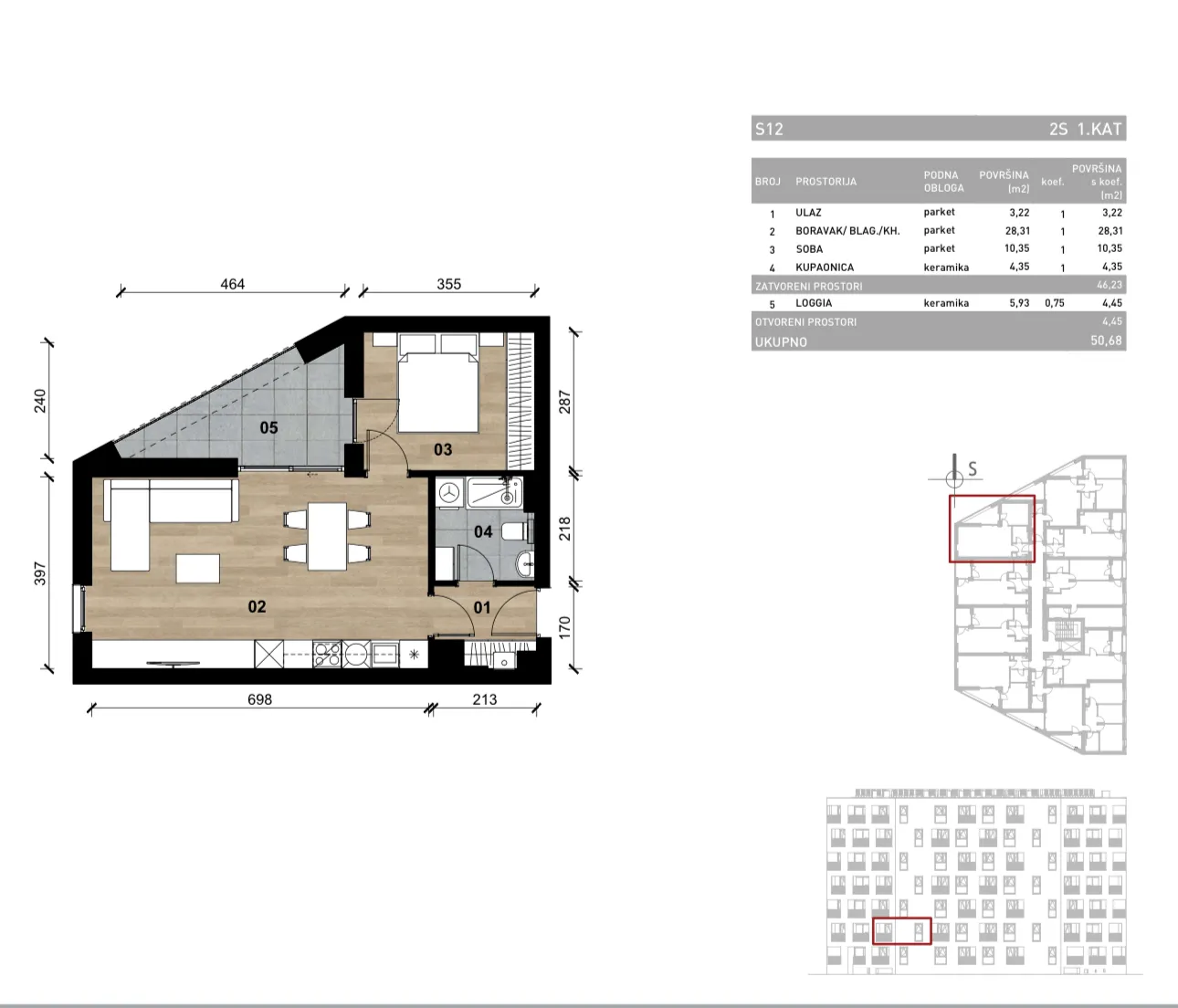 zagreb, vrapče, novogradnja, dvosoban stan na prvom katu s loggiom, 51 m² - slika 4