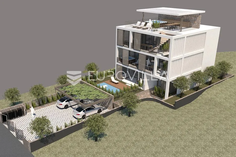 Primošten, NOVOGRADNJA, luksuzan penthouse na drugom katu s pogledom na more, 119,12 m²