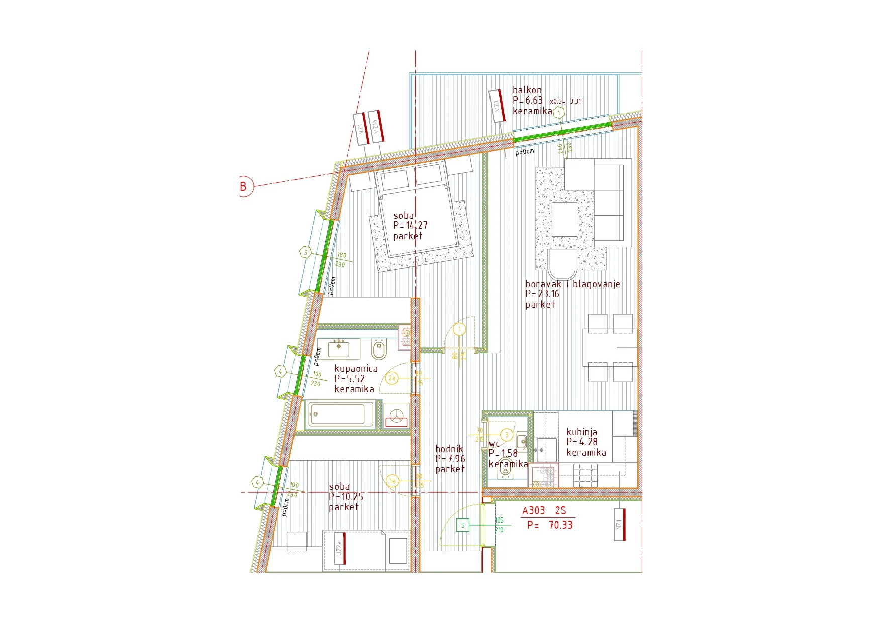 istra, poreč, dvosoban stan na 3. katu moderne novogradnje 81 m² - slika 17