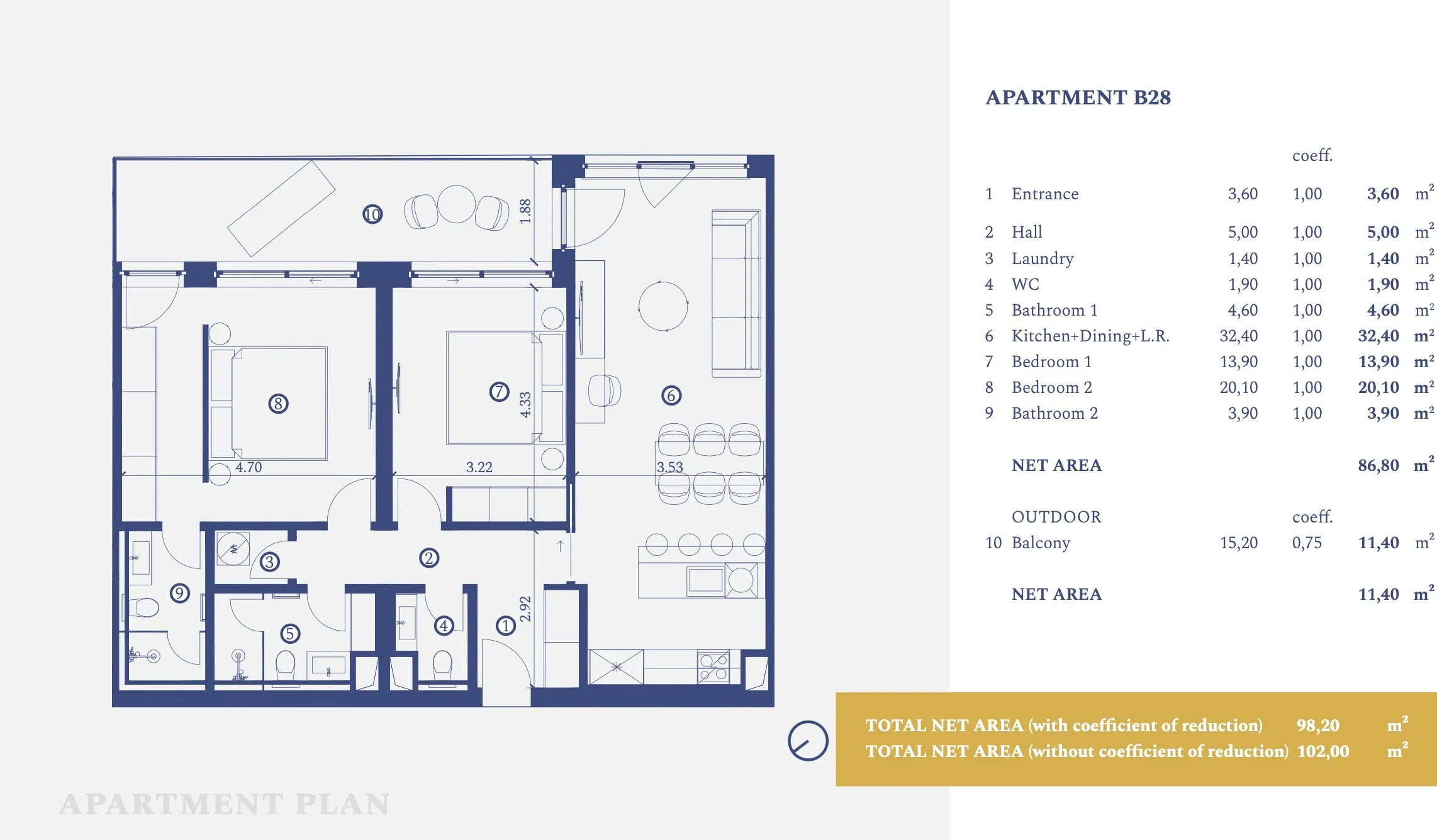 istra, savudrija, petram resort, apartman na prvom katu s dvije spavaće sobe 102 m² - slika 19