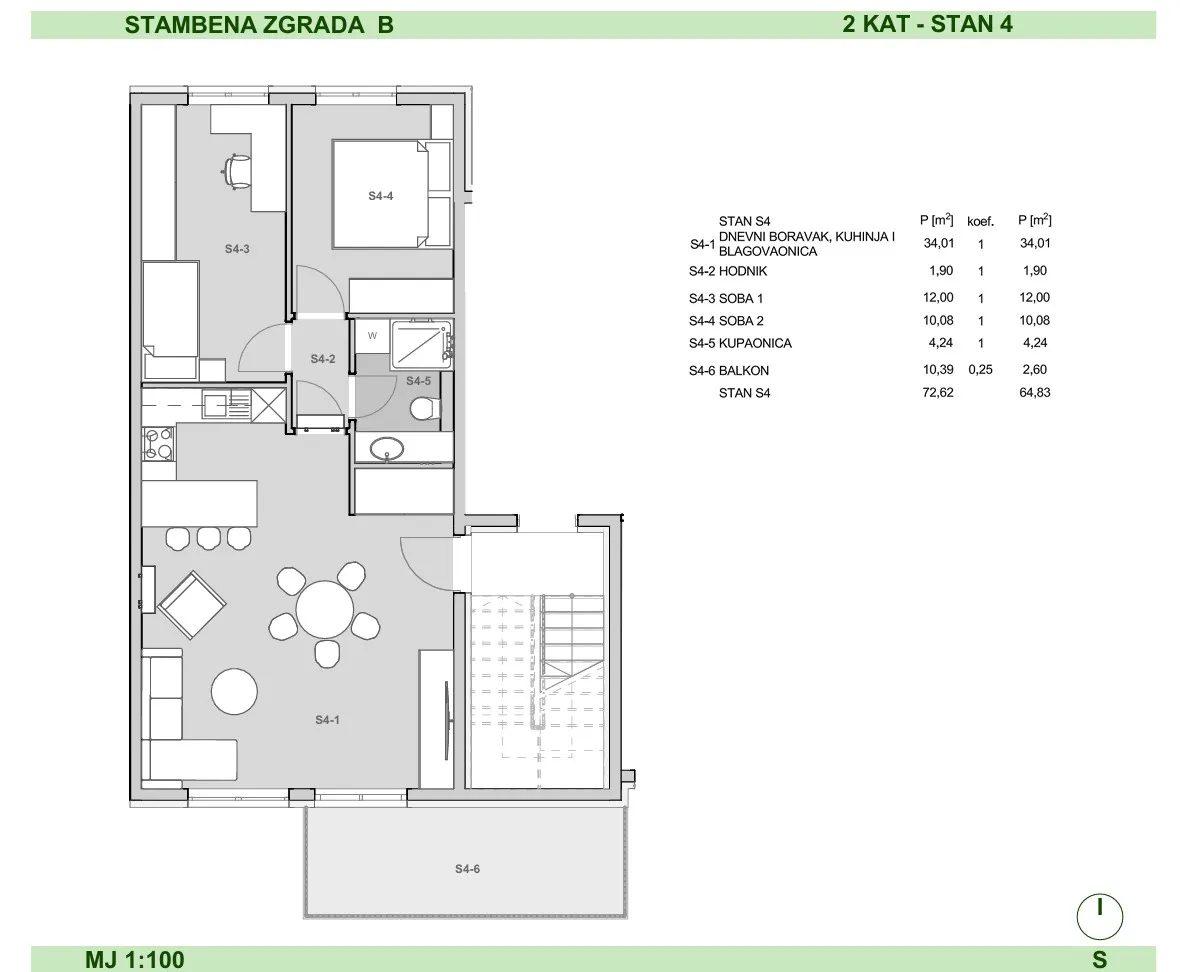 zagreb jarun moderan trosoban stan u ekskluzivnom projektu 73 m² - slika 10