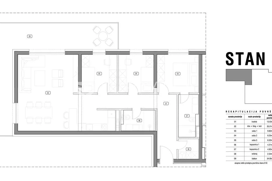 slavonski brod, j.j. strossmayera, četverosoban stan, 103,57 m², 2. kat, lift - slika 3