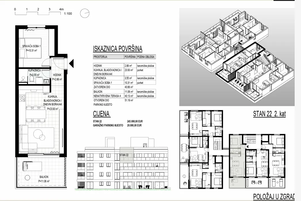 trogir, okrug gornji – apartman s22 na trećem katu neto korisne površine 56 m2 - slika 16