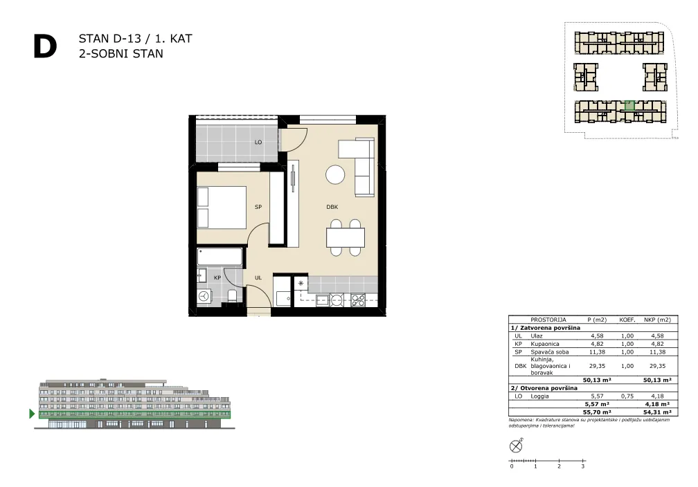 velika gorica, dvosoban stan neto površine 54,13 m² novogradnja - slika 5