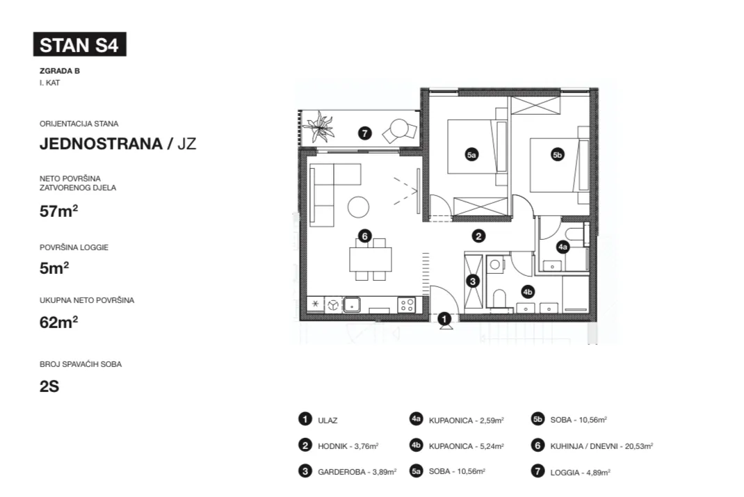 hvar, vrboska, dvosoban stan u novogradnji neto korisne površine 60.75 m² - slika 10