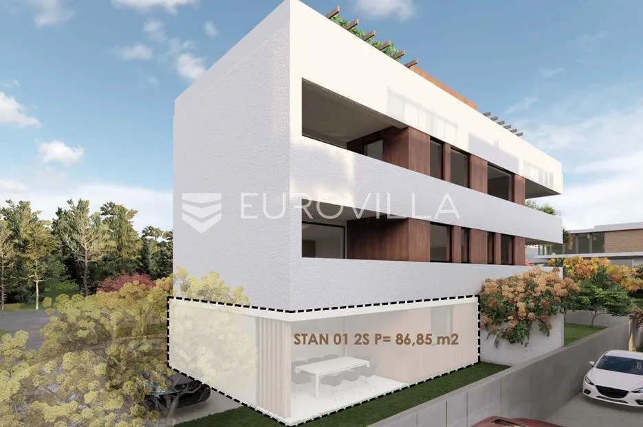 zadar, borik moderno koncipiran dvosobni stan u prizemlju s vrtom 85,59 m², s1 - slika 5